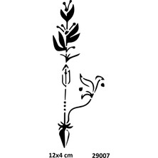 Airbrush Tattoo Çiçekli Ok Stencil Süsleme ve Boyama Kalıbı