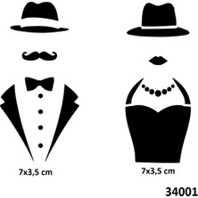 Airbrush Tattoo Mr And Mrs Kadın ve Erkek Stencil Süsleme ve Boyama Kalıbı