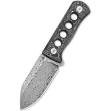 Qsp Canary | Karbon Fiber Sap ve Kydex Kılıflı | Damascus Çelik Boyun Bıçağı | QS141-E