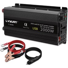 Gümrük Bey 2000W 12V Dc 220V Ac Modifiye Sinüs Inverter | 800W Sürekli, 2000W Tepe Güç
