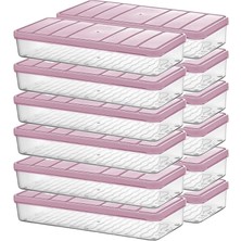 Braventa Collection Selka Home - 12'li 1.2 Litre Küçük Boy Açık Pembe Saklama Kabı