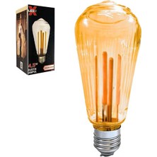 Ledx St-64 Kırılmaz Gövde 4,5 Watt Çizgili Rustik Ampul