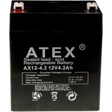 Atex AX12-4.2 12 Volt 4.2 Amper Kuru Akü (90X70X101 Mm)