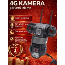 Conio 3 Kameralı 6mp Sım Full Hd 4K Ptz Güvenlik Kamerası - Gece Görüş, Çift Yönlü Ses, Uzak Izleme, Kişi Takibi, Anında Alarm