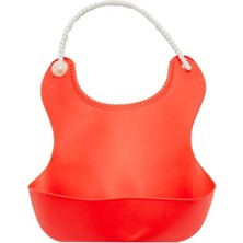 Pazarcan Pelikan Silikon Önlüğü / Silikon Hazneli Bebek Önlüğü - Kırmızı