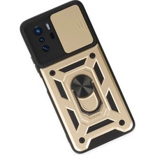 Olinea Newface Poco X3 Gt Kılıf Pars Lens Yüzüklü Silikon - Gold