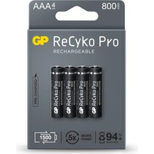 Gp Recyko 850 Serisi Pro Siyah Aaa Şarjlı Pil 4'lü