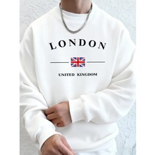 Londra Birleşik Krallık Bayrağı Desenli Erkek Üst Sokak Sporları Kapüşonlular O-Yaka Rahat Ti