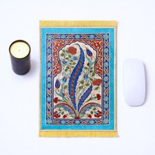 Madame Nazar Dekoratif Mousepad - Masa Aksesuarı ve Dekorasyon, Etnik Desen Mini Halı, Süs Eşyası