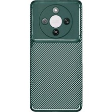 Gpack Honor Magic 8 Lite 5g Uyumlu Kılıf Negro Karbon Görünümlü Silikon Koyu Yeşil