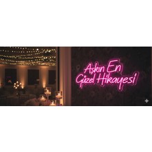 Neonled "aşkın En Güzel Hikayesi" Neon LED Yazı (Kına, Nişan, Düğün Organizasyon Konsept)