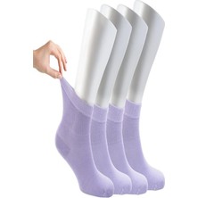 Ozzy Socks Kadın 4 Çift Bambu Lastiksiz Sıkmayan Diabetik Bilek Çorap