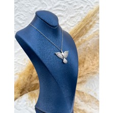 Livora Jewelry 925 Ayar Gümüş Zirkon Taşlı Zümrüdüanka Kuşu Kolye – Özel Tasarım, Işıltılı Kadın Hediyelik Takı