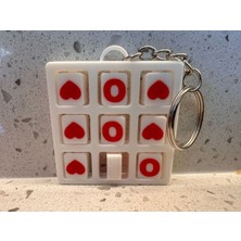 TriVox3D Kalpli Tic Tac Toe Hareketli Fidget Anahtarlık (Renk Seçimi Iletebilirsiniz)