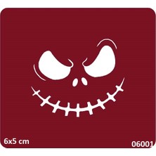 Airbrush Tattoo Korkunç Gülüş Yapışkanlı Stencil Süsleme ve Boyama Kalıbı Şablon