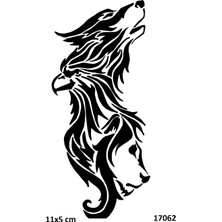 Airbrush Tattoo Aslan Kurt Kartal Yapışkanlı Stencil Süsleme ve Boyama Kalıbı