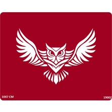 Airbrush Tattoo Sinirli Baykuş Yapışkanlı Stencil Süsleme ve Boyama Kalıbı