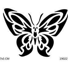 Airbrush Tattoo Tribal Kelebek Yapışkanlı Stencil Süsleme ve Boyama Kalıbı