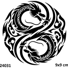 Airbrush Tattoo Sarmal Ejderha Yapışkanlı Stencil Süsleme ve Boyama Kalıbı Stencil Kalıp