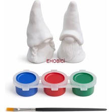 Ehobici Taş Boyama Seti Kız Erkek Cüce 3 Renk Akrilik Boya 5ml + Fırça