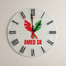 Zerya Amedspor Motifli Duvar Saati - Amed Spor Roma Rakamlı Duvar Saati