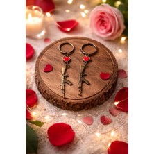 Seymen Bıçakçılık Kalpli Detaylı Tüfek Figürlü Anahtarlık 2’li Set – Metal Askeri Konsept Anahtarlık