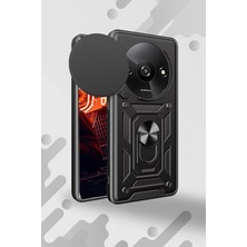 Sh Ticaret Newface Redmi A3 4g Kılıf Pars Lens Yüzüklü Silikon - Gümüş