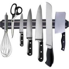 Buradabuldun® Mıknatıslı Paslanmaz Duvar Bıçak Askısı Standı 33 cm  Aparat