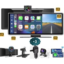 Azurtech 4K Car Play Apple Android Uyumlu 11.20 Inçl Andorid Ekran Android Auto Kablosuz Carplay Büyük Ekran Çift Kameralı Araç Ekranı