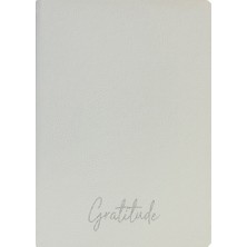 Kum Yayınevi Gratitude Defter - Dokulu Thermo Sert Kapak - Kareli 192 Sayfa – 15X21,3CM - Beyaz