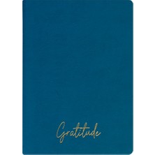 Kum Yayınevi Gratitude Defter - Dokulu Thermo Sert Kapak - Çizgili 192 Sayfa – 15X21,3CM - Turkuaz