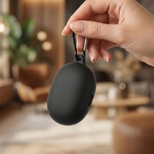 Caseonn Anker Soundcore Liberty 3 Pro Kılıf Askı Aparatlı Mat Silikon Siyah