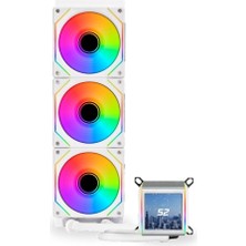 Binbir Göz Bilgisayar Lıan Lı Galahad Iı LCD Sl-Infınıty 360MM LGA1700/1851P/AM5 Soket Beyaz Işlemci Sıvı Soğutucu G89.GA2ALCD36INW.00
