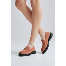 Laura Shoes Laura Kadın Süet Loafer Lyra Somon