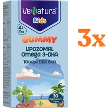  venatura kids lipozomal omega-3 dha 30 gummies - 3 adet (toplam 90 adet)