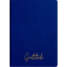 Kum Yayınevi Gratitude Defter - Dokulu Thermo Sert Kapak - Çizgili 192 Sayfa – 15X21,3CM - Koyu Mavi