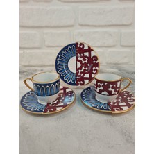 Konyax Olivia Porselen 6 Kişilik 12 Parça Türk Kahve Takımı