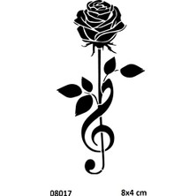 Airbrush Tattoo Gül Nota Yapışkanlı Stencil Süsleme ve Boyama Kalıbı Stencil Kalıp