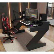 Michael Brean Özel Tasarım  Oyuncu ve Stüdyo Masası 150 cm Bardaklık ve Kulaklık Tutucu Hediye