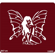 Airbrush Tattoo Kanatlı Kadın Melek Yapışkanlı Stencil Süsleme ve Boyama Kalıbı