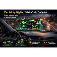 Multizone Obd2 Hud A8 Head Up Display Ön Cam Yansıtmalı Gösterge Fiat Egea Renault Clio Universal