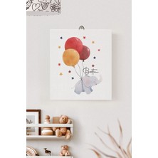 Lilabio Isme Özel Çocuk Odası Kanvas Tablo Fil (17X21 Cm)