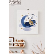 Lilabio Isme Özel Çocuk Odası Kanvas Tablo Ayıcık (17X21 Cm)