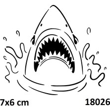 Airbrush Tattoo Köpek Balığı Yapışkanlı Stencil Süsleme ve Boyama Kalıbı