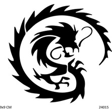 Airbrush Tattoo Sarmal Ejder Yapışkanlı Stencil Süsleme ve Boyama Kalıbı