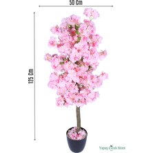 Yapay Çiçek Sitesi Yapay Premium Bahar Dalı Ağacı 125 cm Pembe