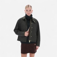 Hunter Originals Leith Geniş Kalıp Kadın Koyu Haki Mont Kadın Haki Mont Harw0065251-Km