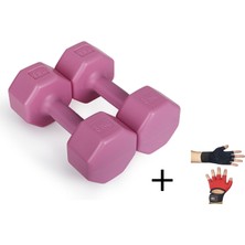 Besinistanbul PSSPOR 2 x 3 Pembe Renk Dambıl Set + Body Eldiveni