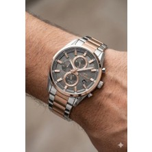 Slazenger 42MM Silver Rose Gold Erkek Kol Saati | Çelik Kordon, Multifonksiyon, 10ATM