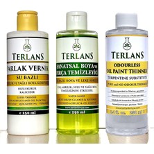 Braventa Collection Terlans Yağlı Boya Seti Yardımcı Malzemeler Terebentin - Vernik - Boya Temizleyici 3 x 250 ml